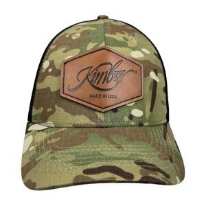 Kimber‎ Made In USA Camo Hat Mesh Back Snapback Trucker Cap Leather Patch